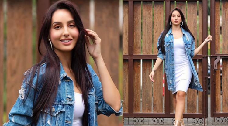 Nora Fatehi brings back cropped denim jacket in trend, looks sensational in new pic!